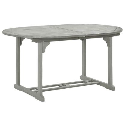 vidaXL Dining Table | Grey | Solid acacia wood with grey wash finish | Medium