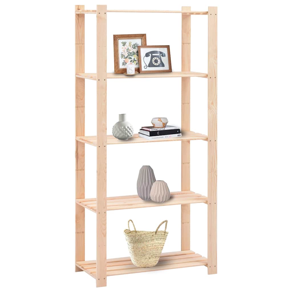 vidaXL 5-Tier Storage Racks 2 pcs 80x38x170 cm Solid Pinewood 250 kg