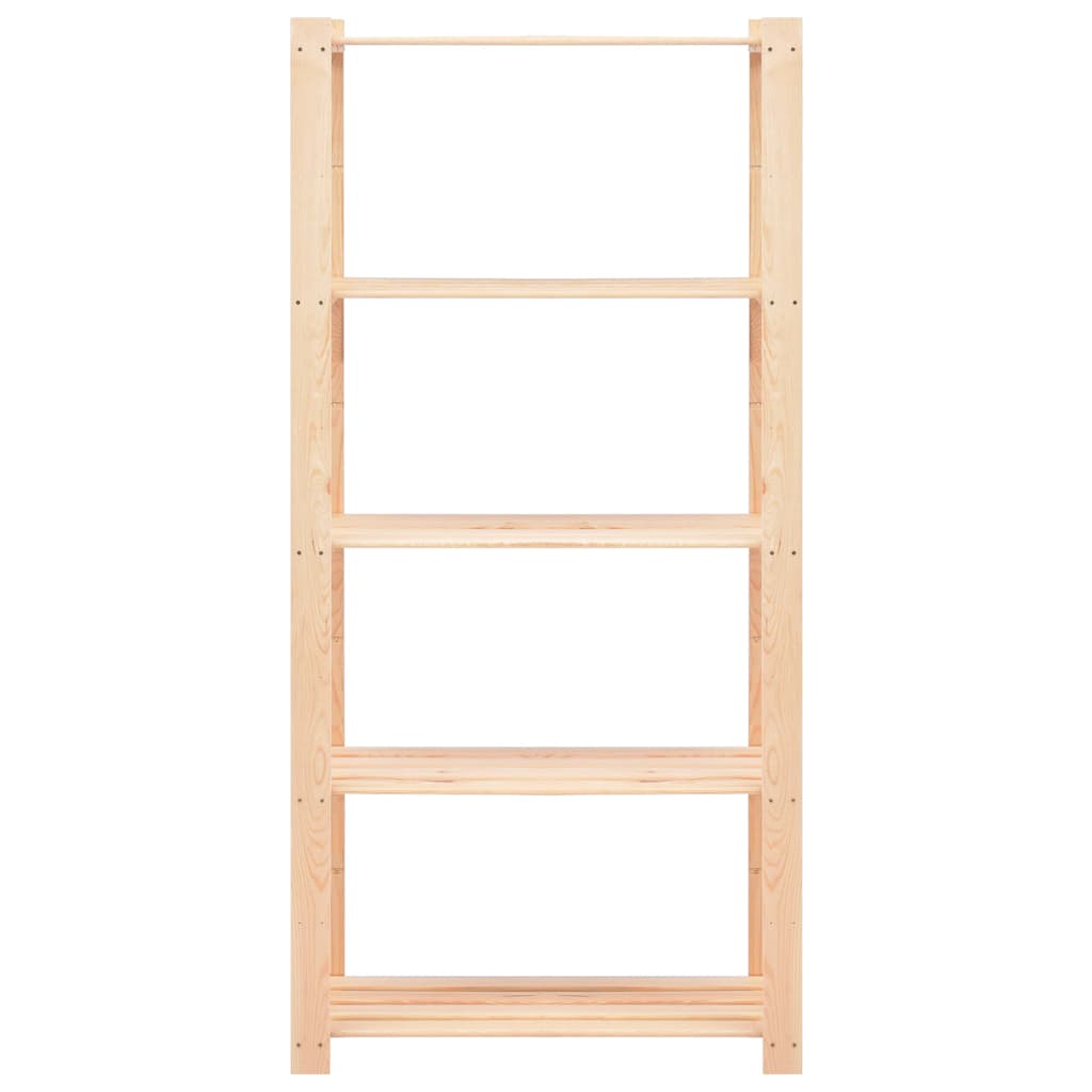 vidaXL 5-Tier Storage Racks 2 pcs 80x38x170 cm Solid Pinewood 250 kg
