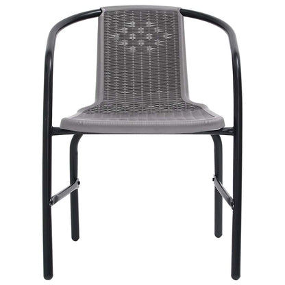 vidaXL Garden Chair | Set of 4 | Black | Plastic rattan, steel | Standard