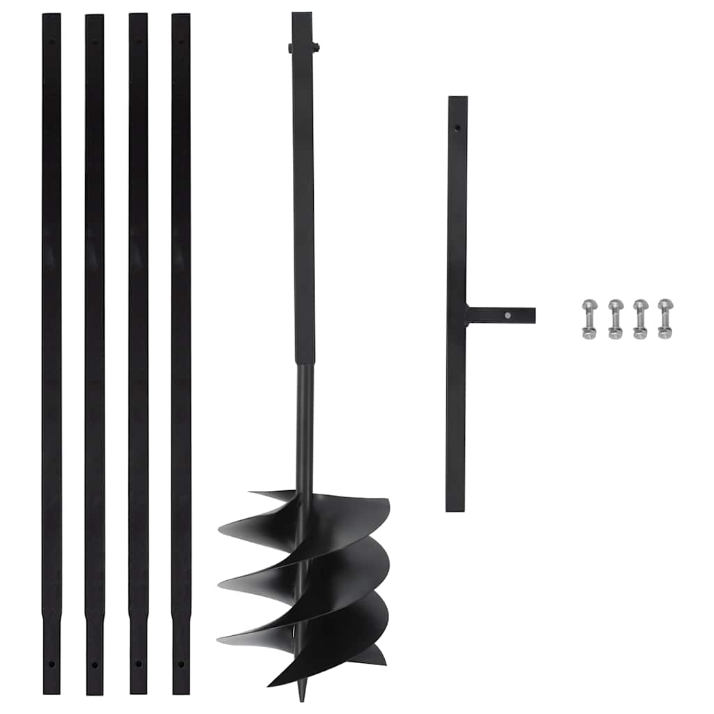 vidaXL Ground Drill with Handle 250 mm with Extension Tube 4 m Steel