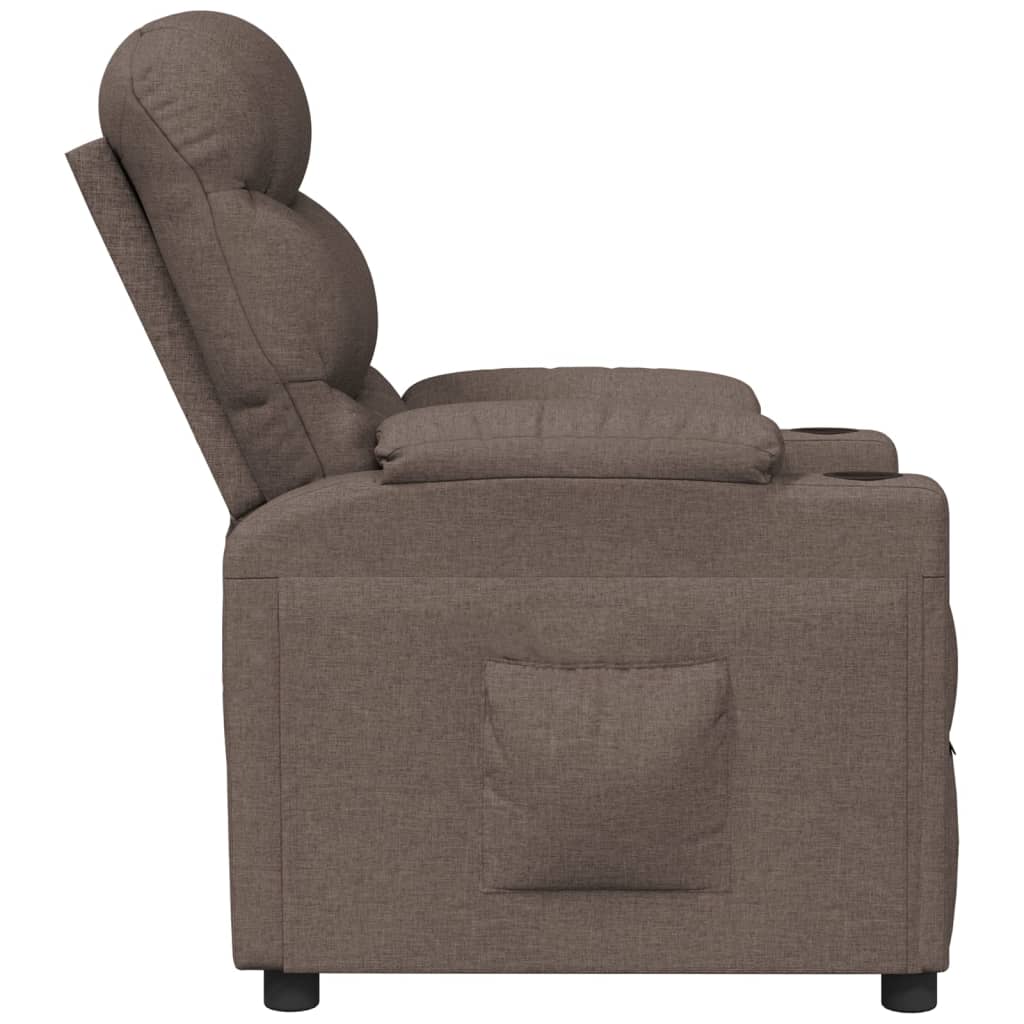 vidaXL Recliner Chair Taupe Fabric
