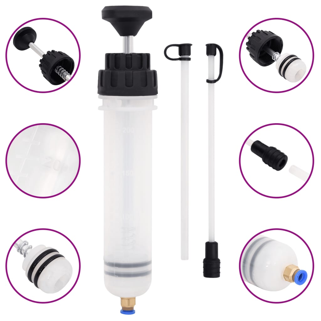 vidaXL Brake Bleeder White and Black 0.2 L