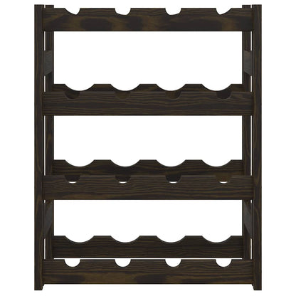 vidaXL Wine Rack for 16 Bottles Black Solid Wood Pine