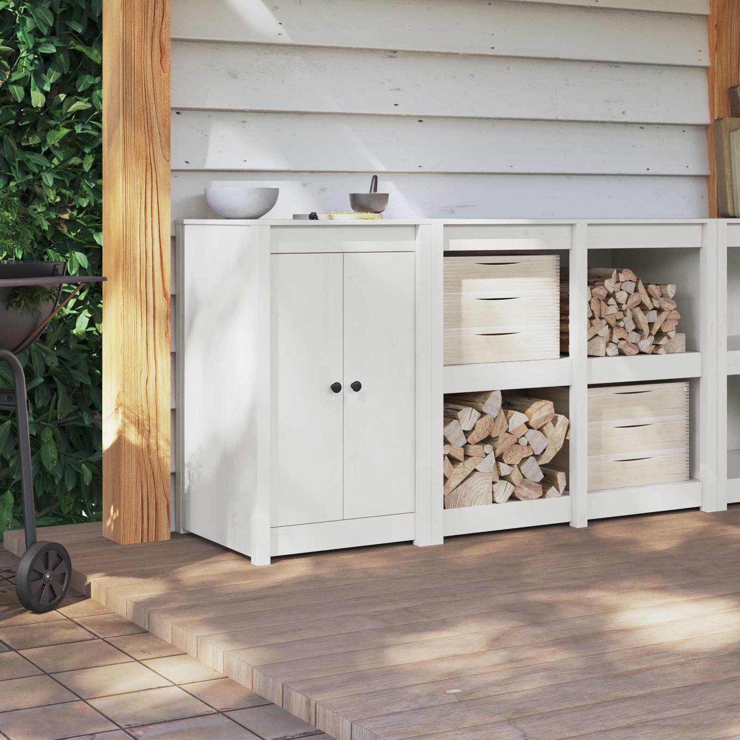vidaXL Kitchen Door MEPPEL White 50 x 9 x 82 cm Solid Pine wood