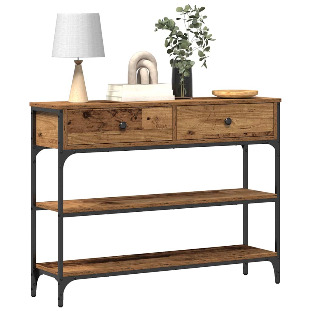 vidaXL Console Table Old Wood 100 x 25 x 75 cm Engineered Wood