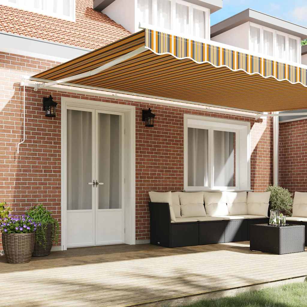 vidaXL Awning Manual Multicolour 500 x 300 cm Polyester and Metal