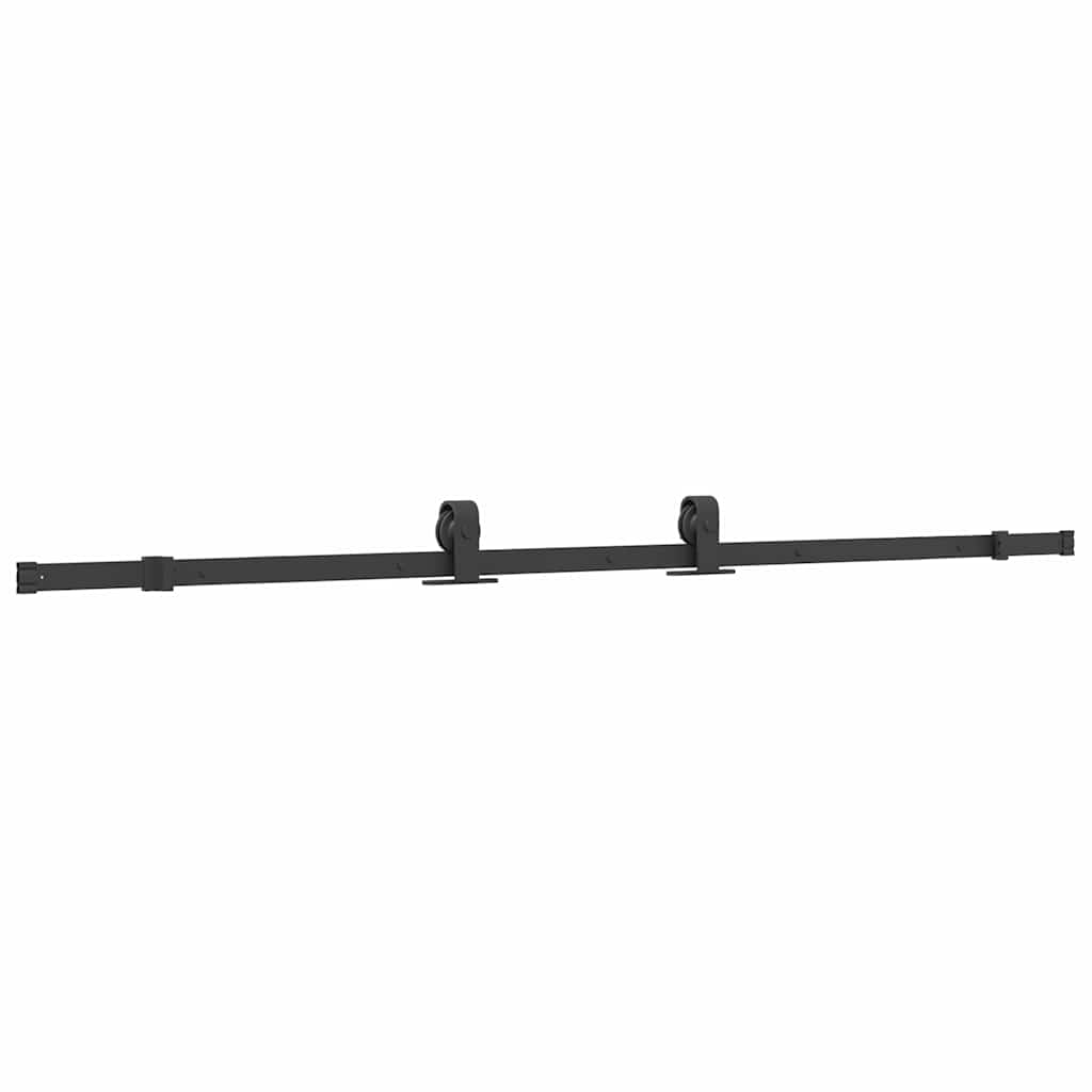 vidaXL Sliding Door with Hardware Set Black 90x205 cm ESG Glass