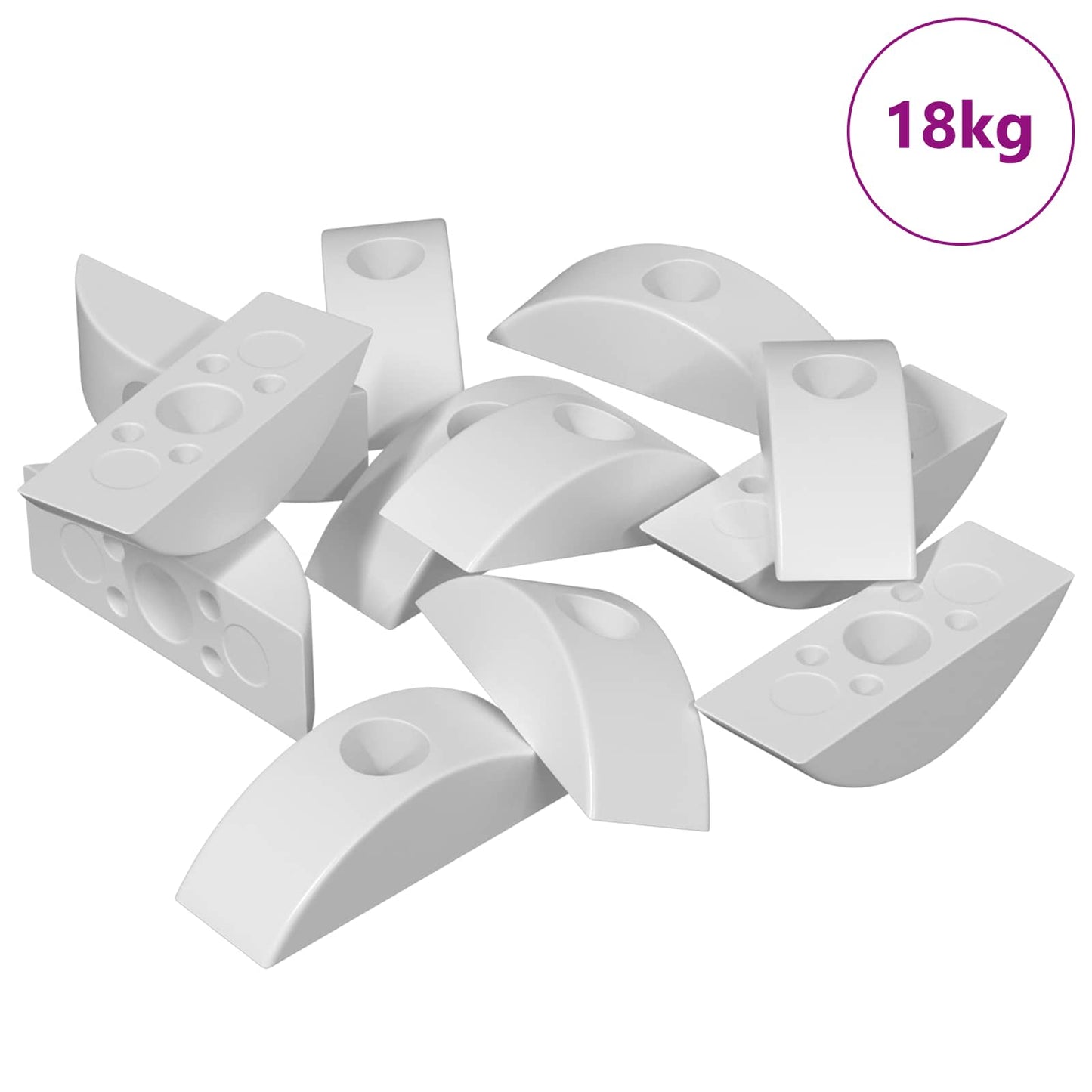 vidaXL Half-moon Washer 18 pcs White M6 Polypropylene