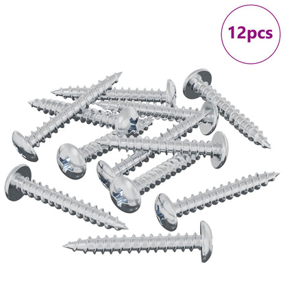 vidaXL Wood Screw 12 pcs Silver M4 x 28 mm Iron