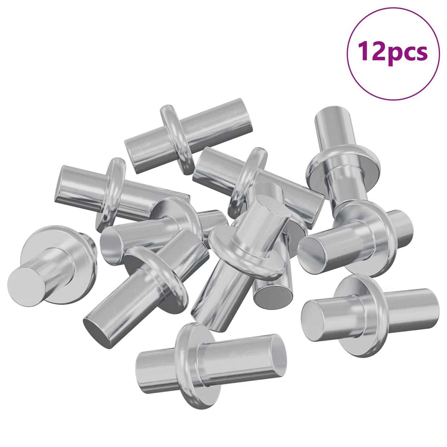 vidaXL Shelf Peg 12 pcs Silver 8.6 x 8.6 x 14.6 mm Steel