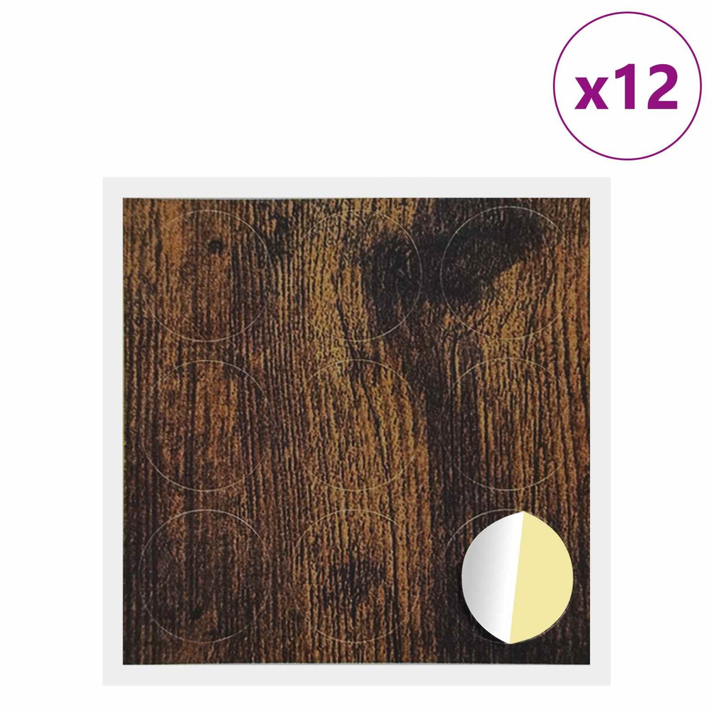 vidaXL Self-adhesive Screw Cover 12 pcs Smoked Oak Ø 20 x 0.5 mm