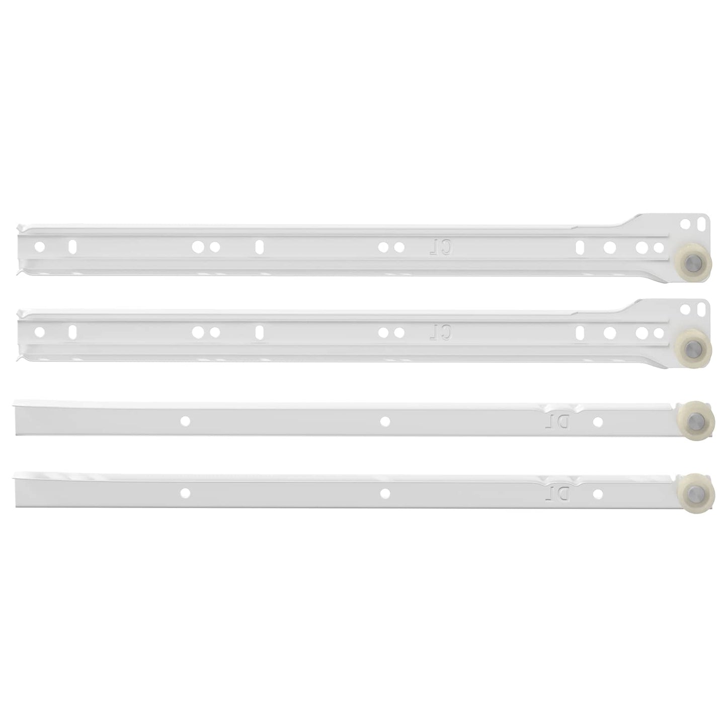 vidaXL Drawer Slide 63 pcs White Steel