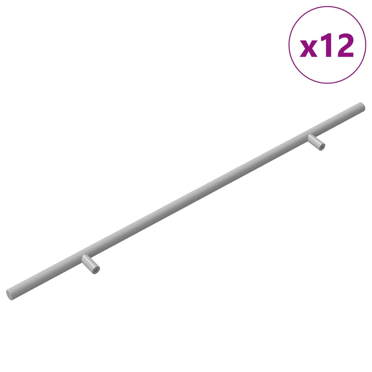 vidaXL Handle 12 pcs Silver 500 mm Steel