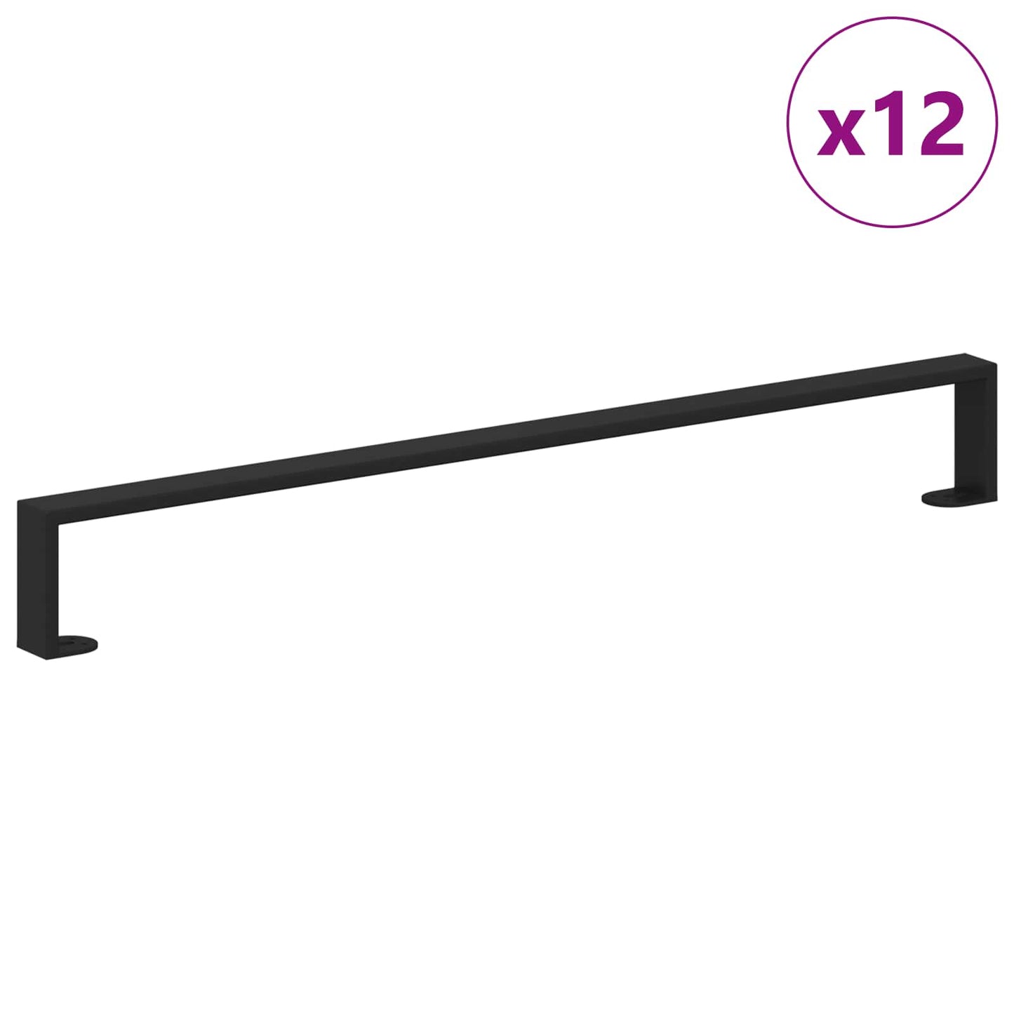vidaXL Furniture Feet 12 pcs Black 796 x 40.5 x 100 mm Iron