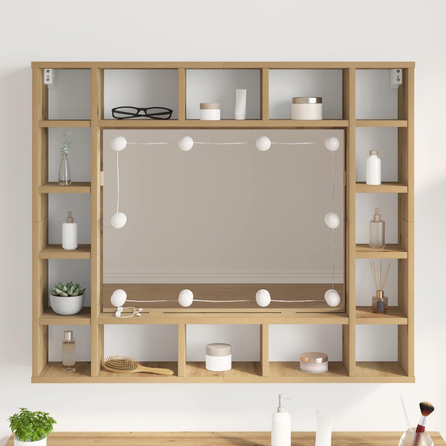 vidaXL Mirror Lights White 4.5 x 4.5 x 4.7 cm Plastic