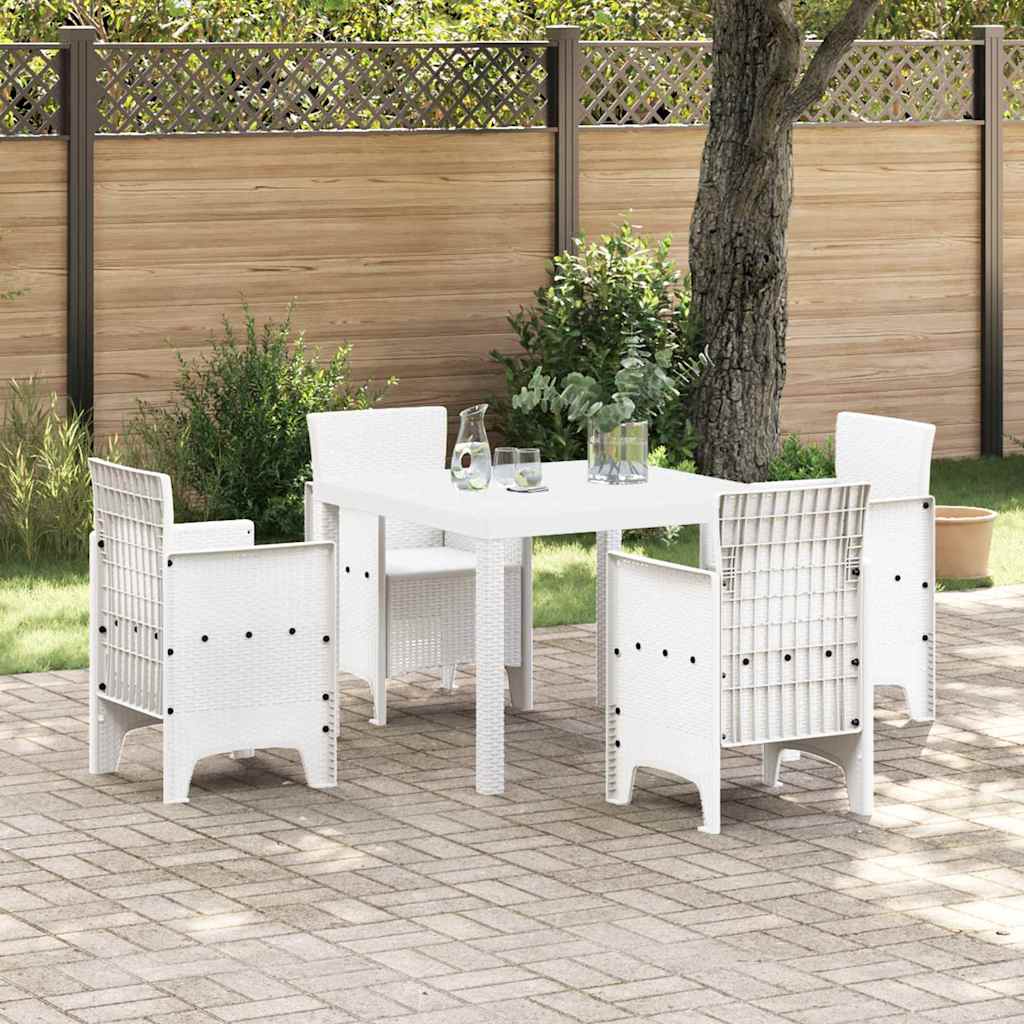 vidaXL Garden Table White 100 x 100 x 73 cm Poly Rattan