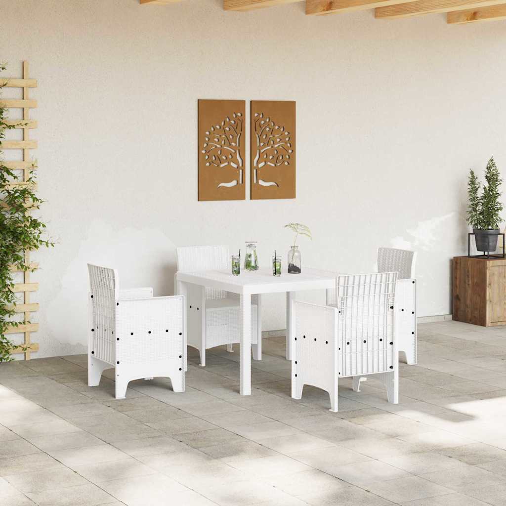 vidaXL Garden Table White 100 x 100 x 73 cm Poly Rattan