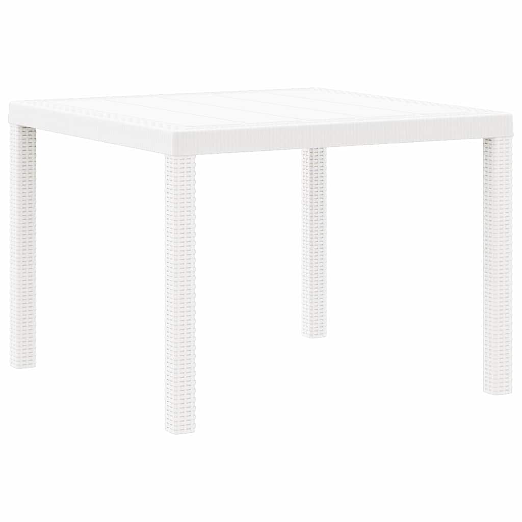 vidaXL Garden Table White 100 x 100 x 73 cm Poly Rattan