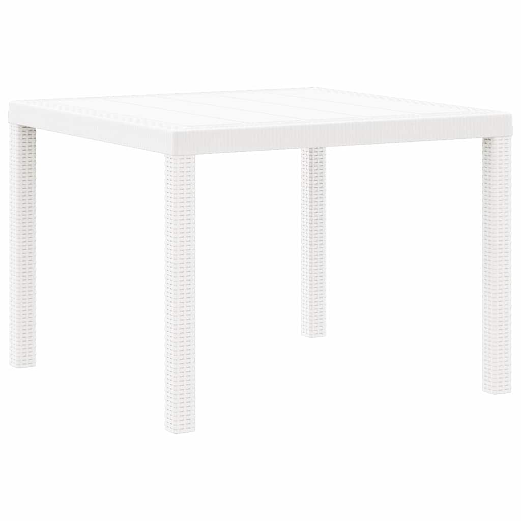 vidaXL Garden Table White 100 x 100 x 73 cm Poly Rattan