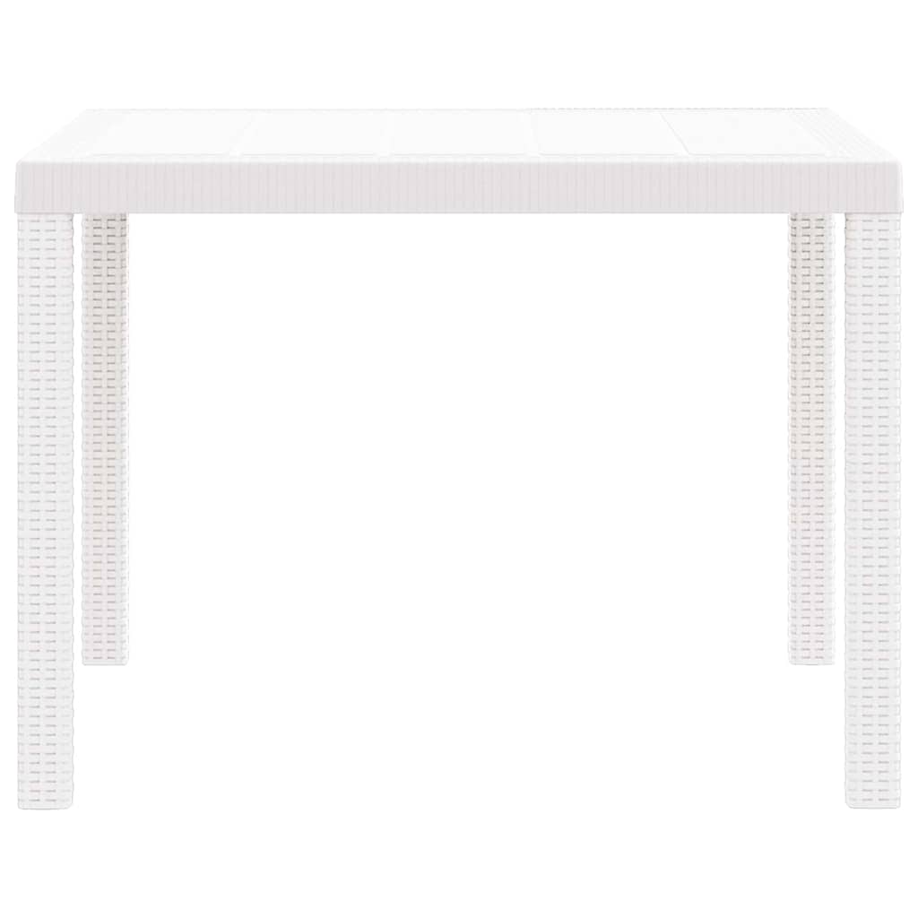 vidaXL Garden Table White 100 x 100 x 73 cm Poly Rattan