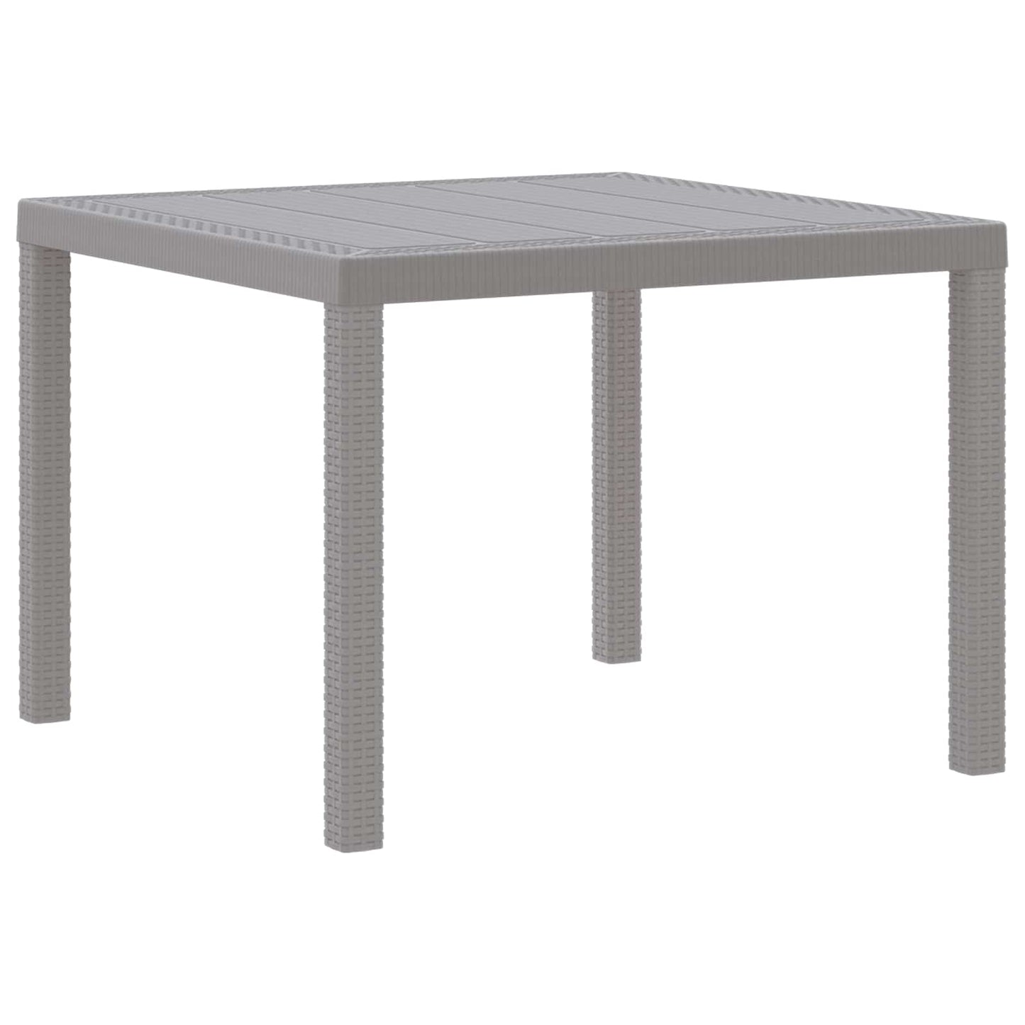 vidaXL Garden Table Light Grey 100 x 100 x 73 cm Poly Rattan