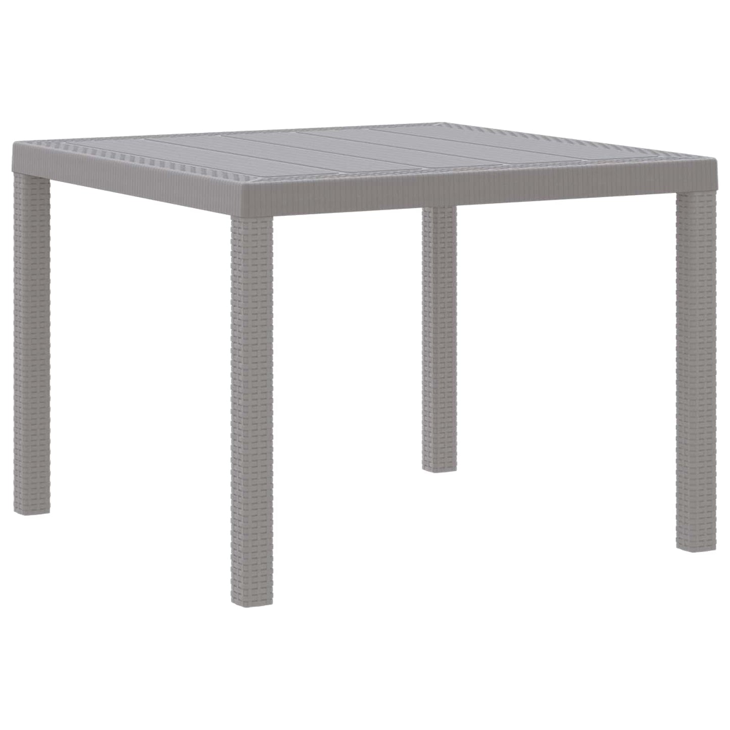 vidaXL Garden Table Light Grey 100 x 100 x 73 cm Poly Rattan