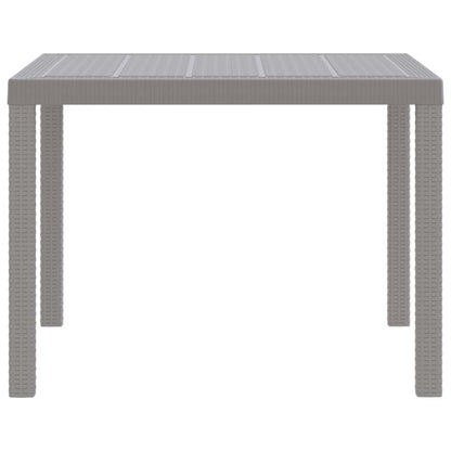 vidaXL Garden Table Light Grey 100 x 100 x 73 cm Poly Rattan