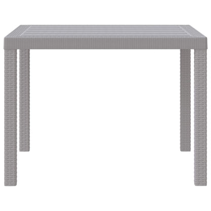 vidaXL Garden Table Light Grey 100 x 100 x 73 cm Poly Rattan