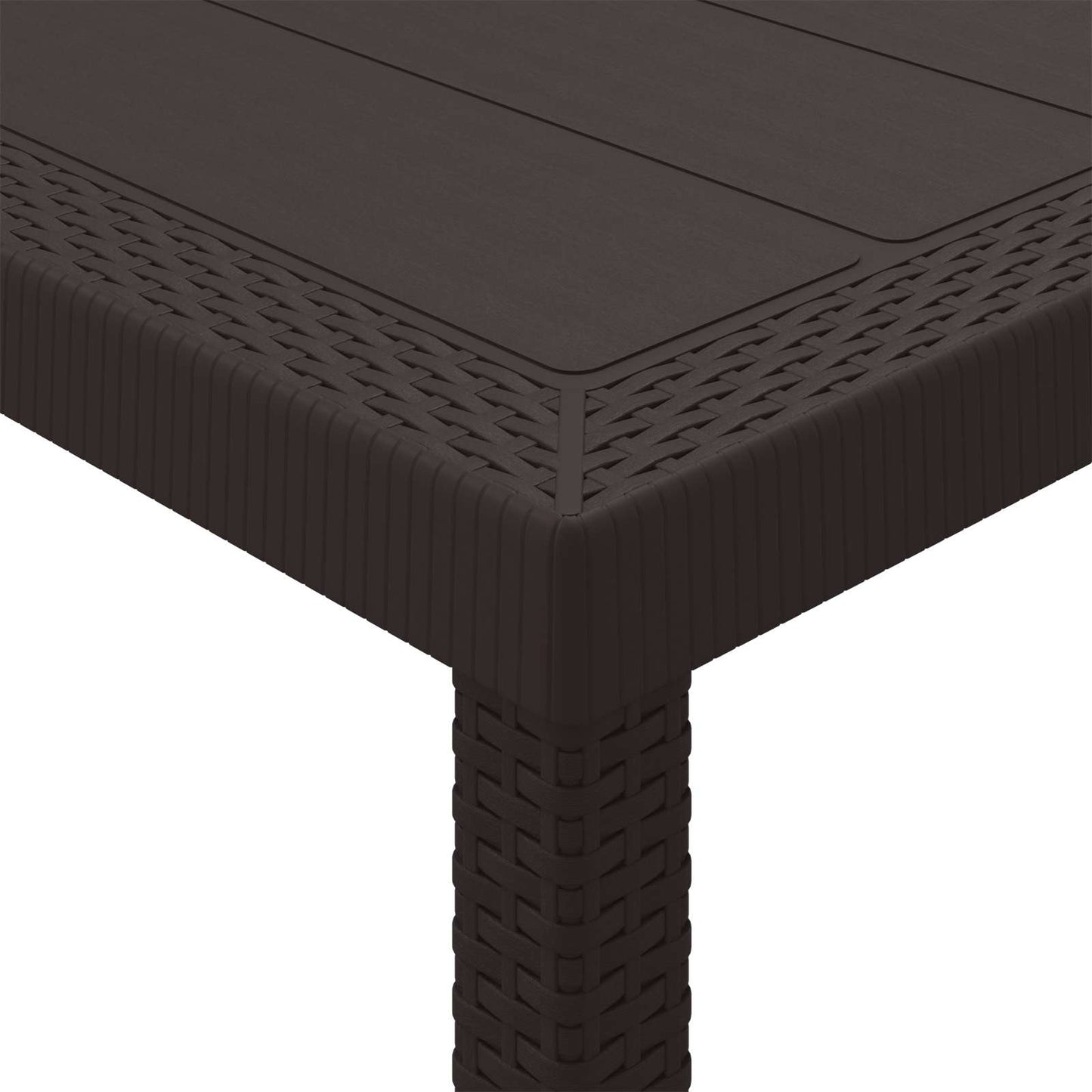 vidaXL Garden Table Brown 150 x 100 x 73 cm Poly Rattan