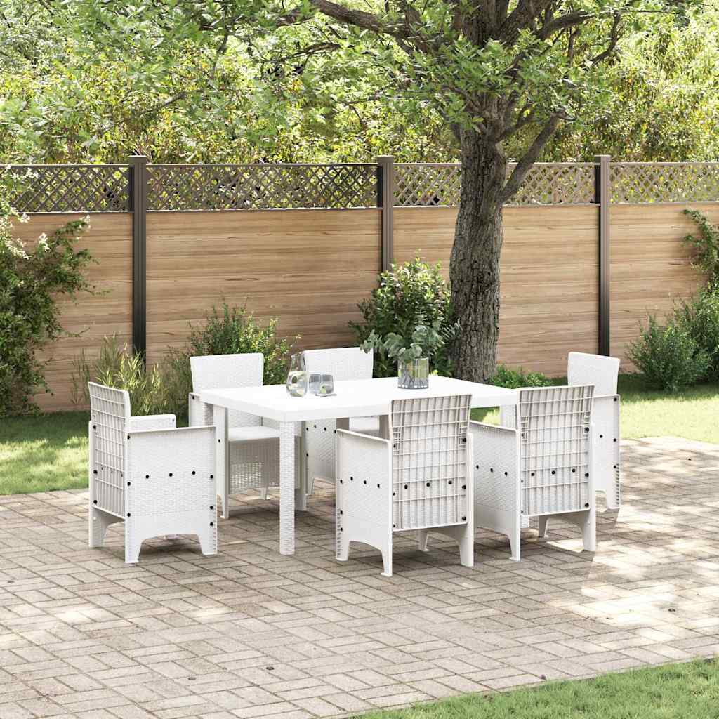vidaXL Garden Table White 150 x 100 x 73 cm Poly Rattan