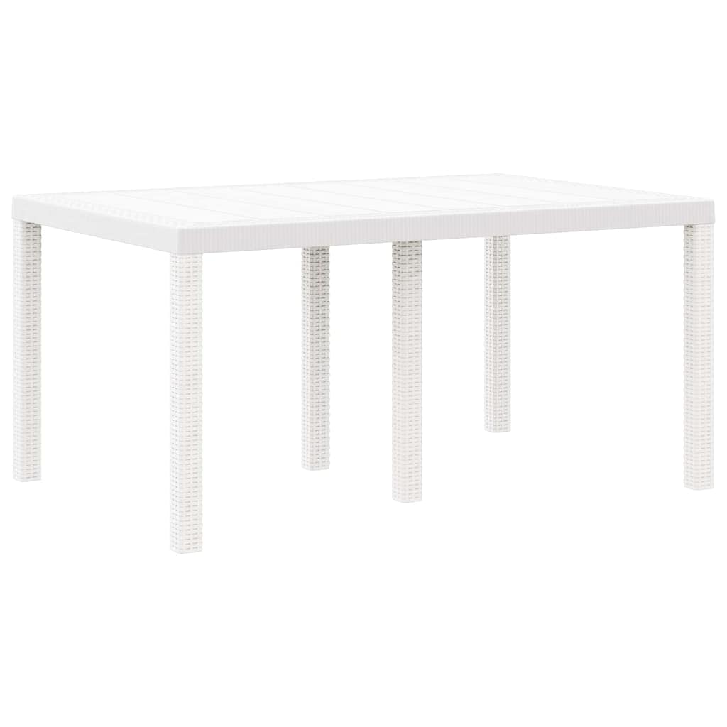 vidaXL Garden Table White 150 x 100 x 73 cm Poly Rattan