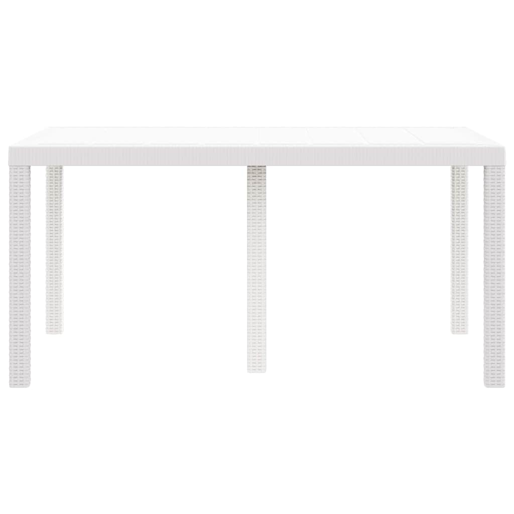 vidaXL Garden Table White 150 x 100 x 73 cm Poly Rattan