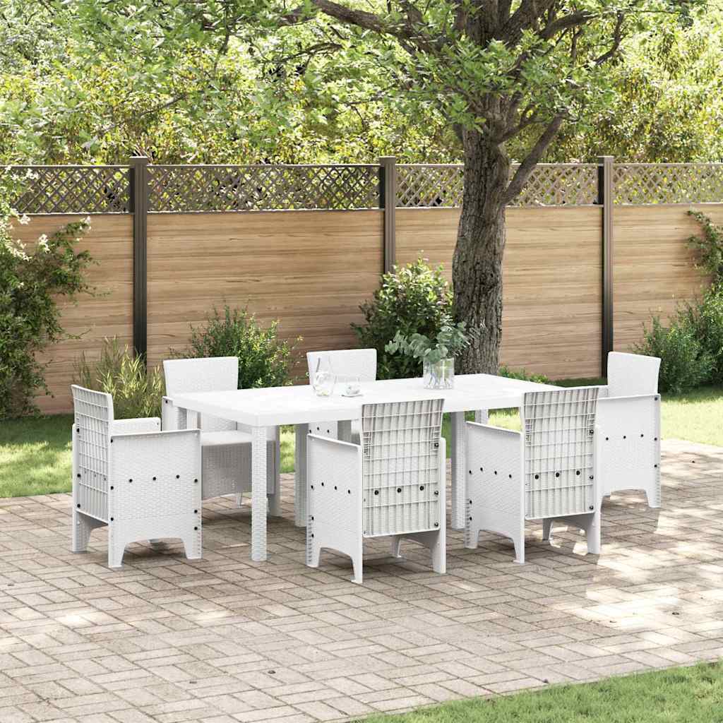 vidaXL Garden Table White 200 x 100 x 73 cm Poly Rattan