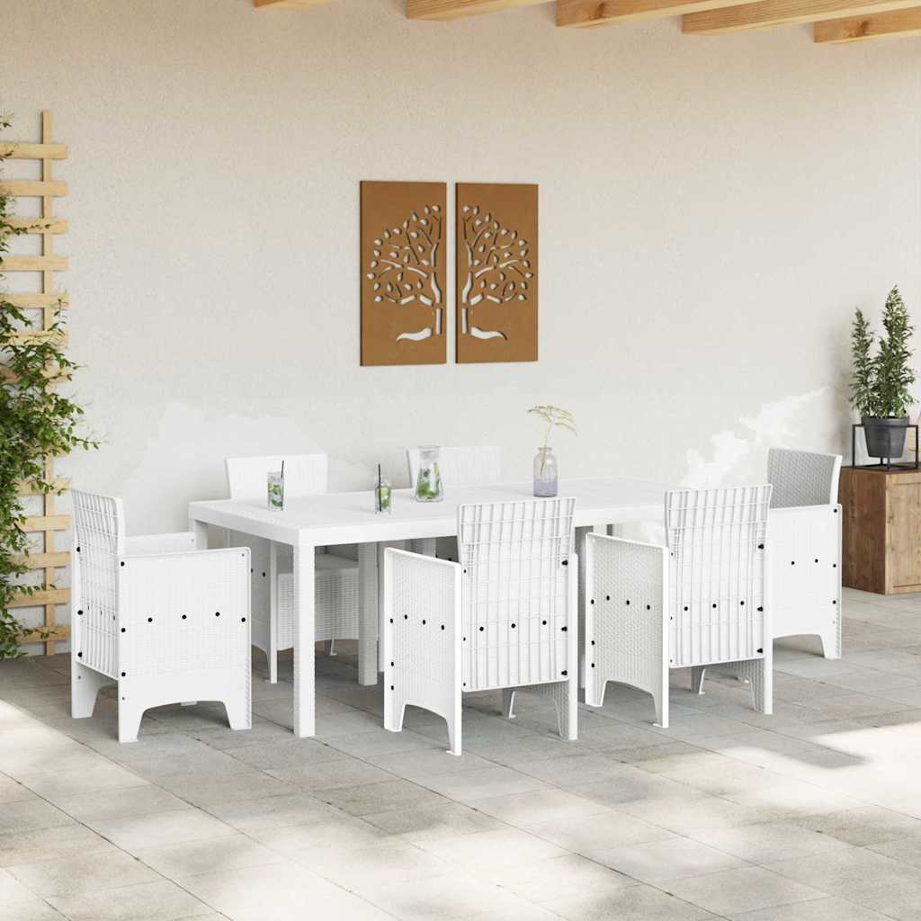vidaXL Garden Table White 200 x 100 x 73 cm Poly Rattan