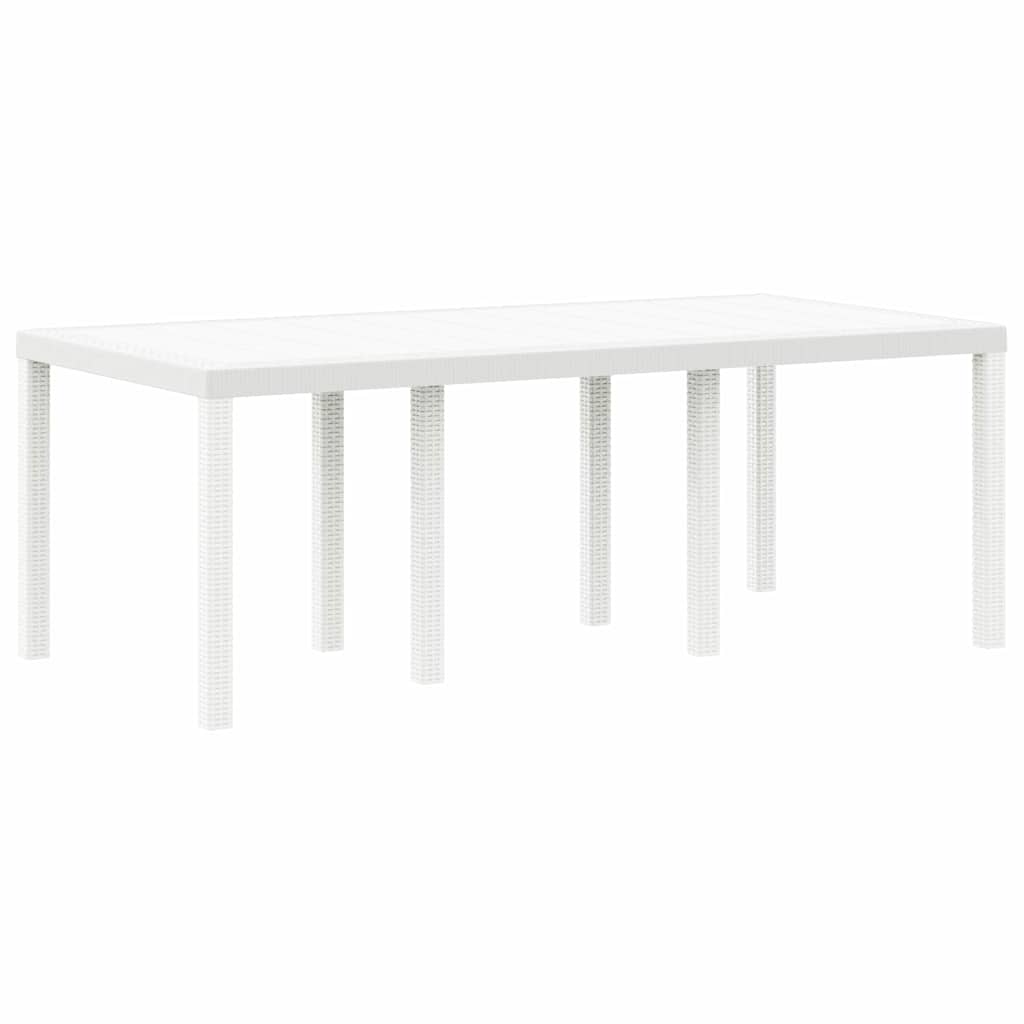 vidaXL Garden Table White 200 x 100 x 73 cm Poly Rattan