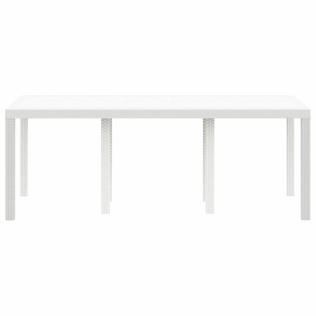vidaXL Garden Table White 200 x 100 x 73 cm Poly Rattan