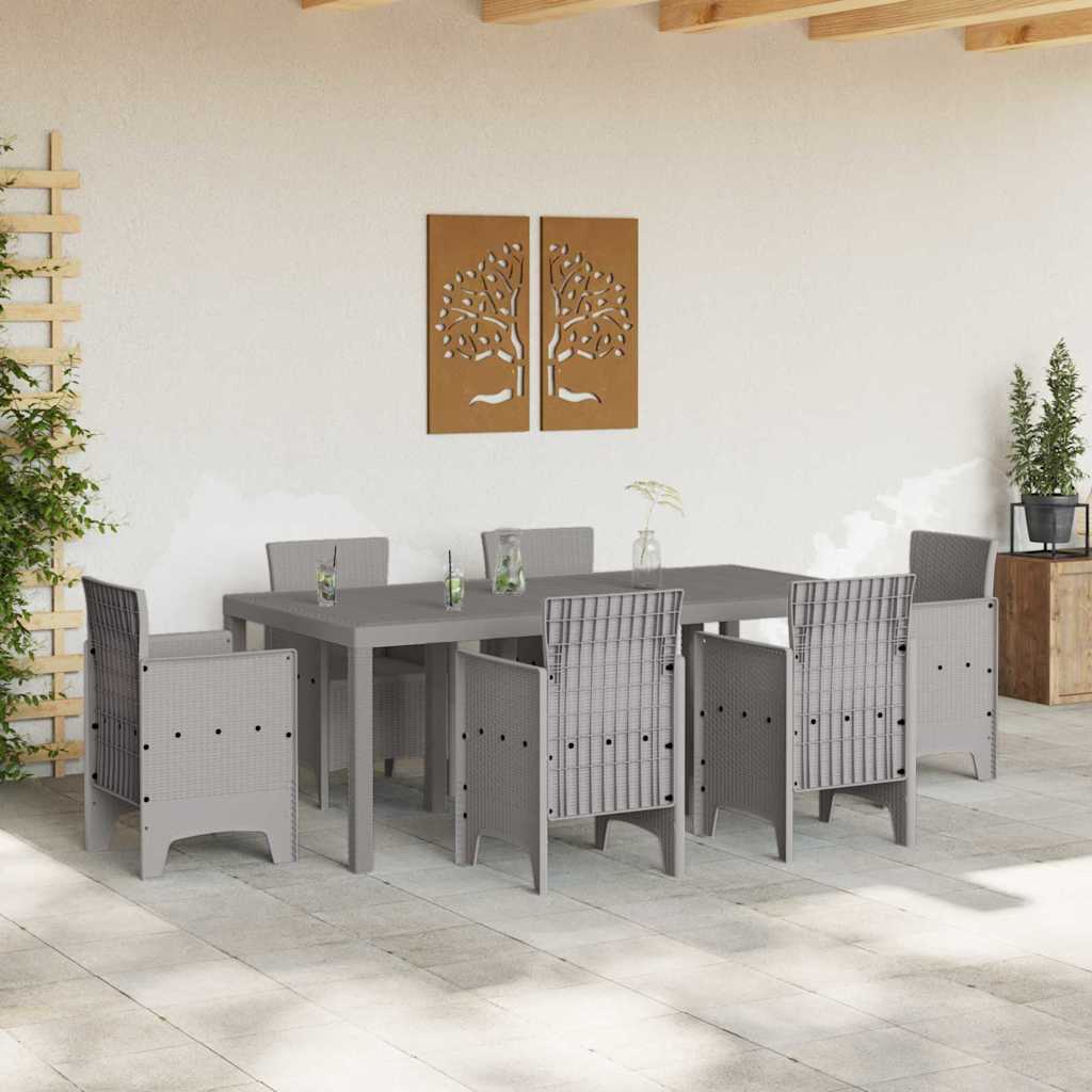 vidaXL Garden Table Light Grey 200 x 100 x 73 cm Poly Rattan