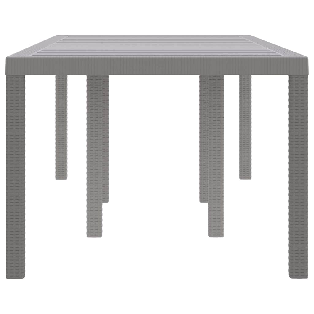 vidaXL Garden Table Light Grey 200 x 100 x 73 cm Poly Rattan