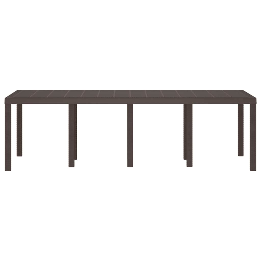 vidaXL Garden Table Brown 250 x 100 x 73 cm Poly Rattan