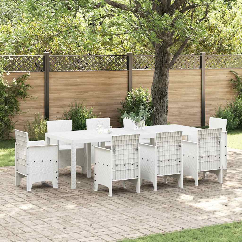 vidaXL Garden Table White 250 x 100 x 73 cm Poly Rattan