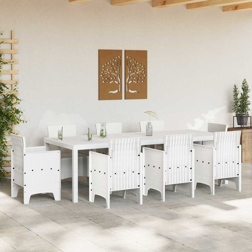 vidaXL Garden Table White 250 x 100 x 73 cm Poly Rattan