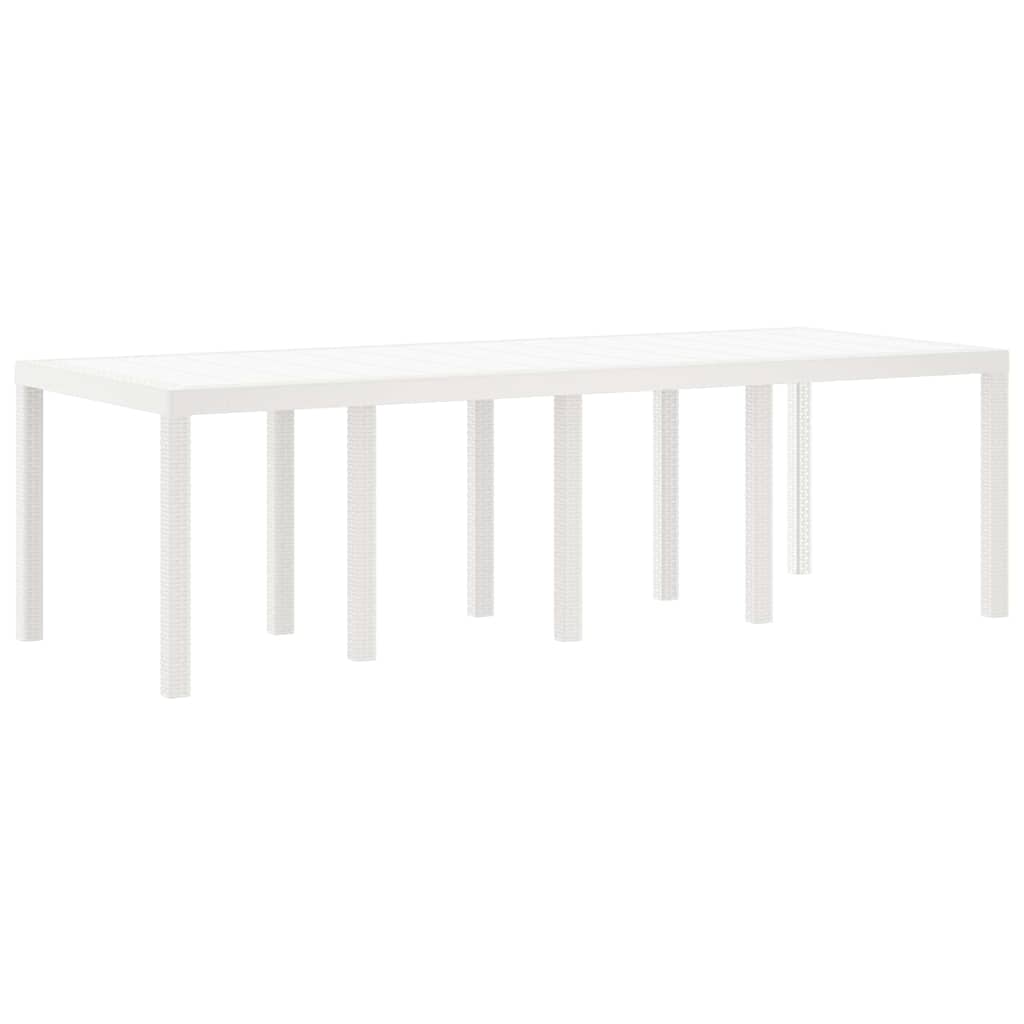 vidaXL Garden Table White 250 x 100 x 73 cm Poly Rattan