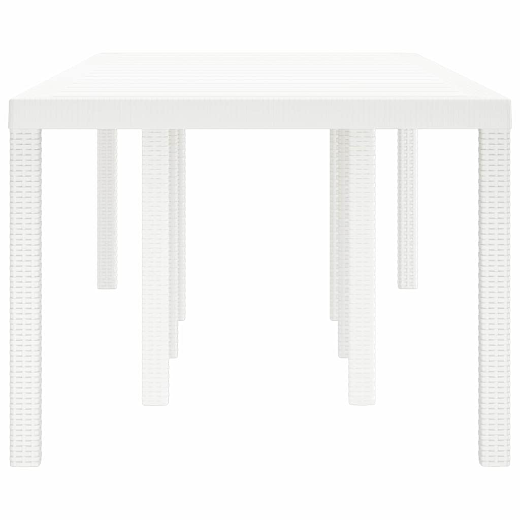 vidaXL Garden Table White 250 x 100 x 73 cm Poly Rattan