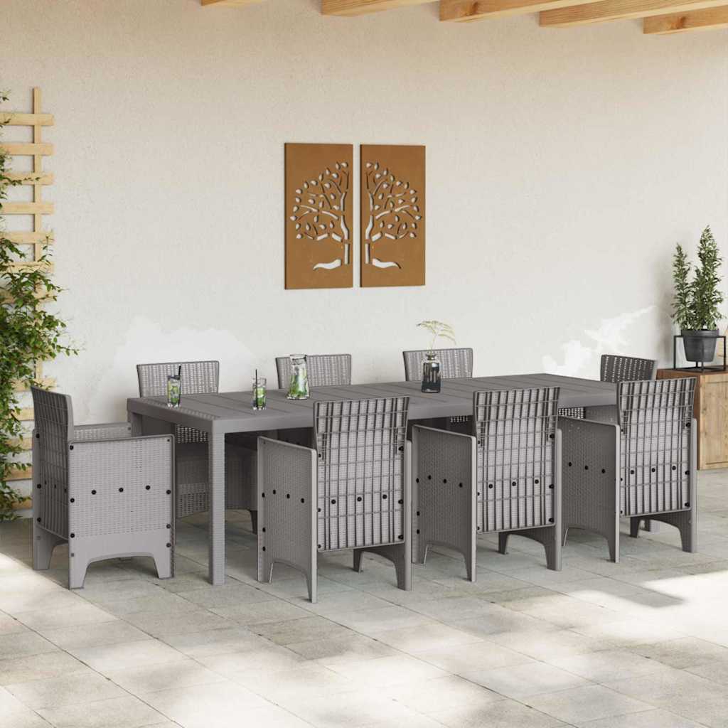 vidaXL Garden Table Light Grey 250 x 100 x 73 cm Poly Rattan
