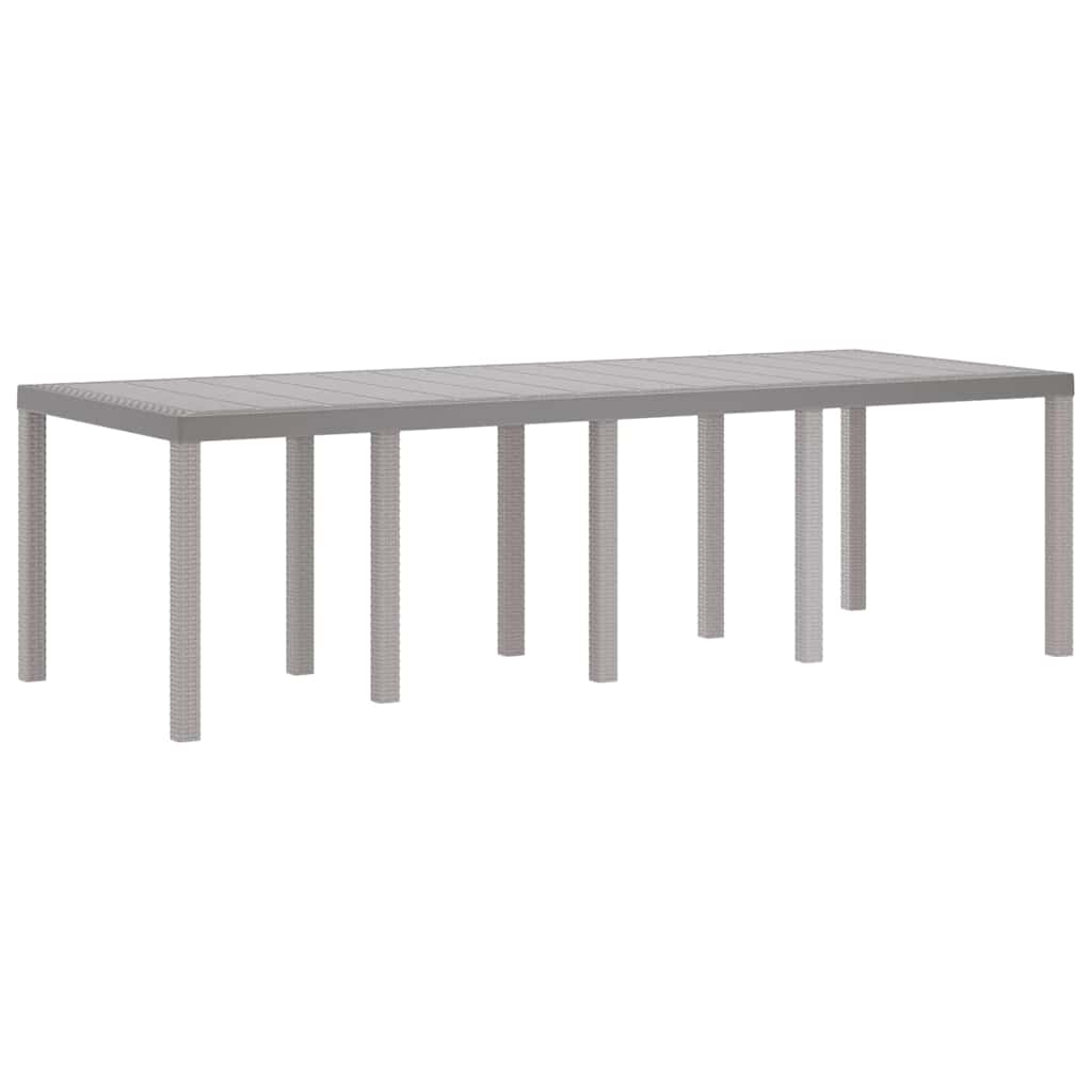 vidaXL Garden Table Light Grey 250 x 100 x 73 cm Poly Rattan