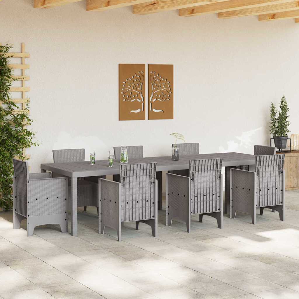 vidaXL Garden Table Light Grey 300 x 100 x 73 cm Poly Rattan