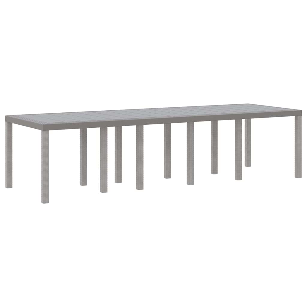vidaXL Garden Table Light Grey 300 x 100 x 73 cm Poly Rattan