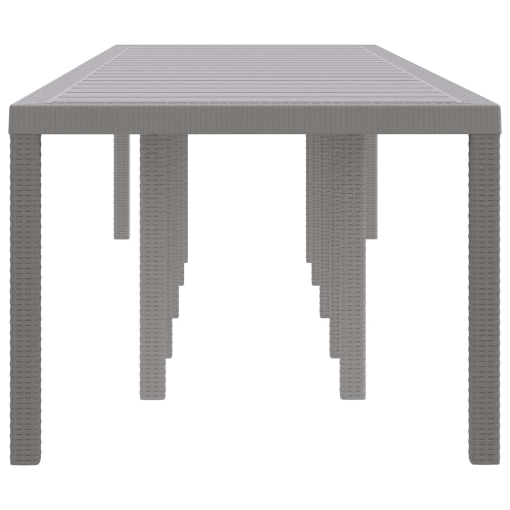 vidaXL Garden Table Light Grey 350 x 100 x 74 cm Poly Rattan