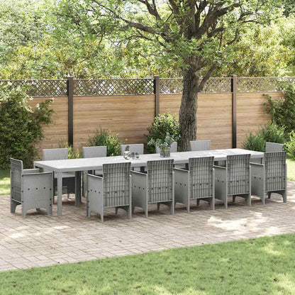 vidaXL Garden Table Light Grey 400 x 100 x 73 cm Poly Rattan